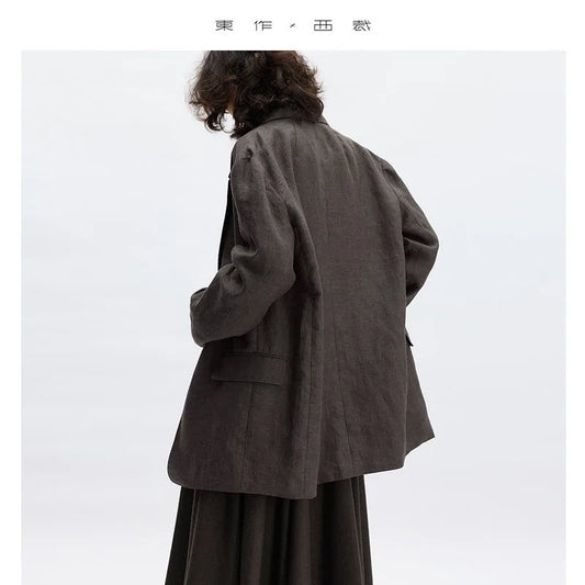 Simple and Understated~ One-Button Women's Blazer, Thin Spring/Summer Suit, New Casual Commuter Jacket, Loose Fit