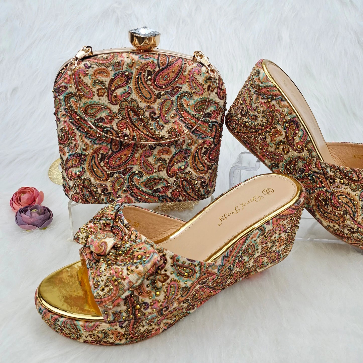 New Arrival Italian Ladies Shoes and Bags Designer Shoes Women Luxury Shoes and Bag for Party In Women