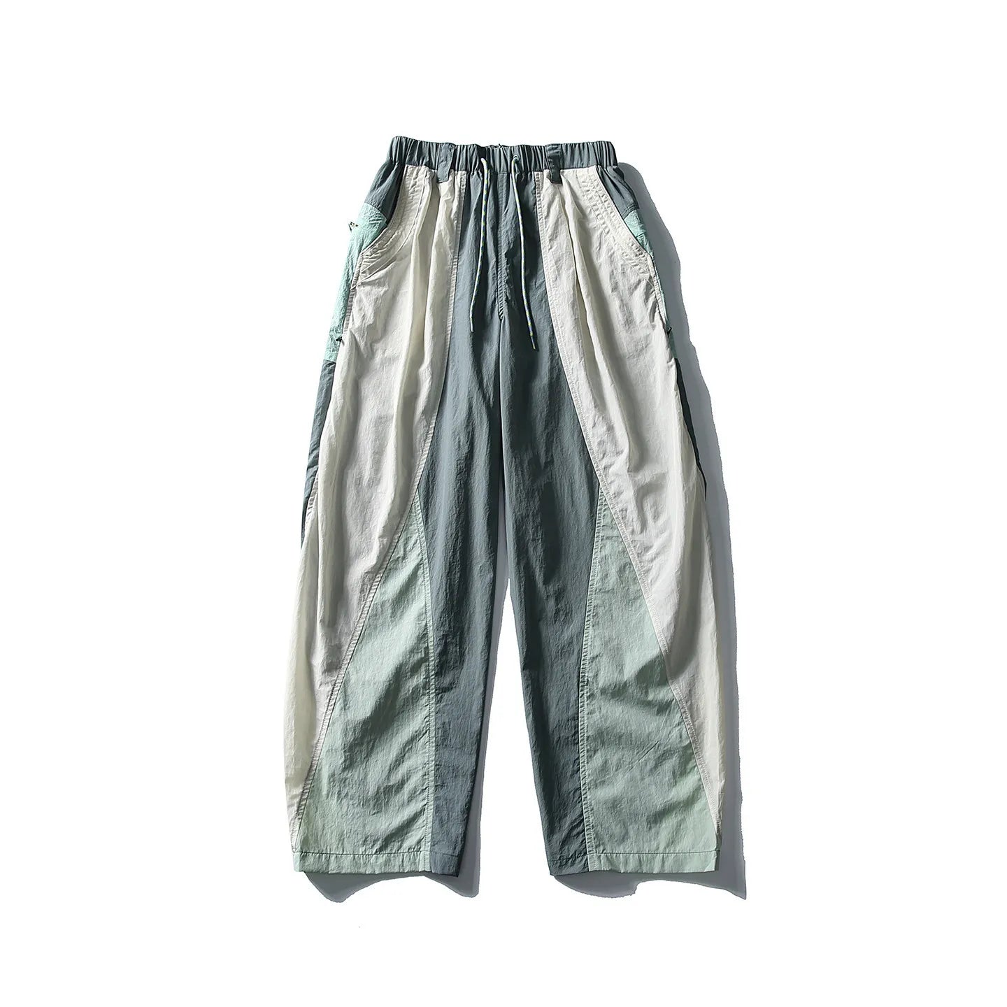 Men Outdoor Lightweight Quick Dry Ultra Loose Casual Splice Wide Leg Techwear Track Cargo Pants Women Streetwear Baggy Trousers