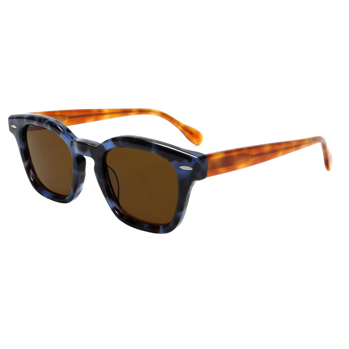 Acetate Sunglasses Vintage Rivet UV400 Non Polarized Lens Unisex High End Designer Sun Glasses Fashion Retro