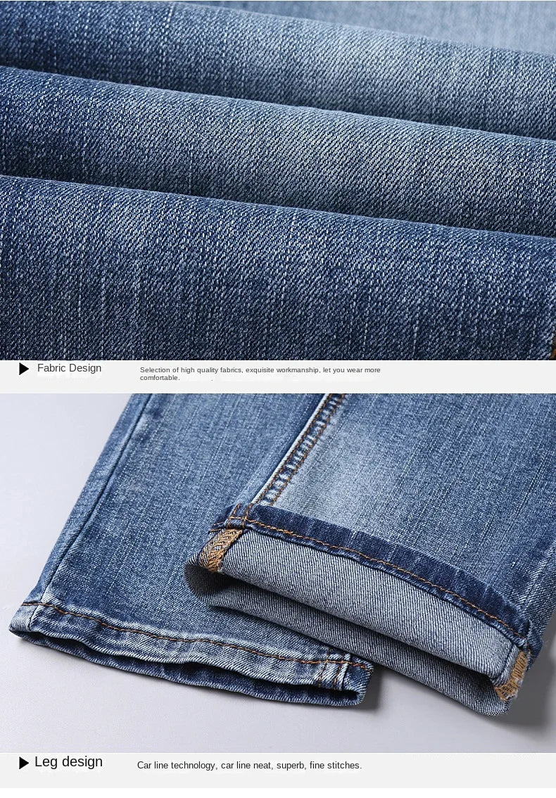 European Luxury Brand High-end Trendy Jeans Men's Slim Fit Fashion Versatile Casual Long Pants Men Denim Y2k Clothes Men