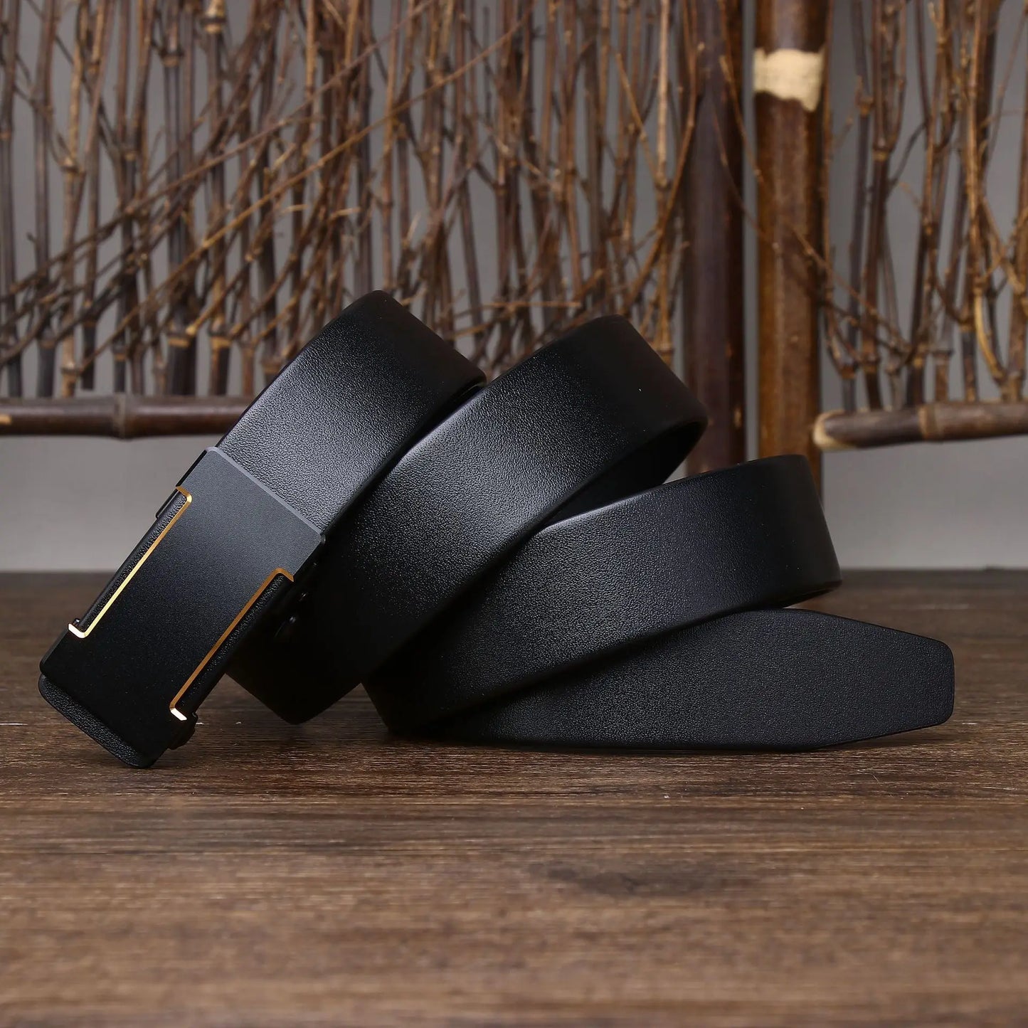 Luxury Genuine Leather Belt Men's Casual Cowhide Toothless Automatic Buckle Belt for Men Jeans Pants Waistband Business Belt