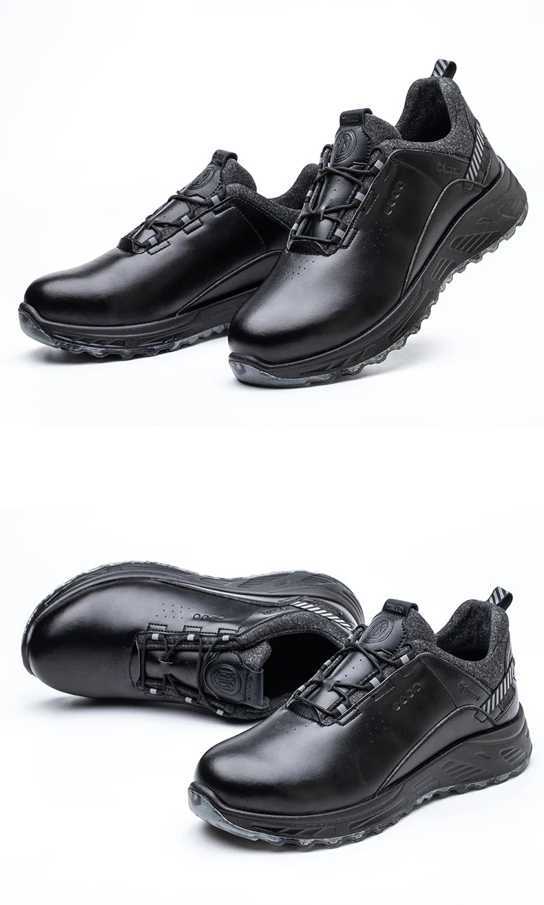 Insulation 6KV Black Leather Work Safety Shoes For Men Anti Smashing Steel Toe Cap Boots Non-slip Indestructible Male Footwear