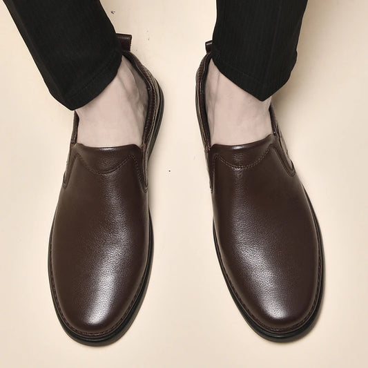 Genuine Leather for Men Business Shoes Stylish Male Comfortable Flats All-match Male Driving Shoes Classic Men Shoes for Wedding