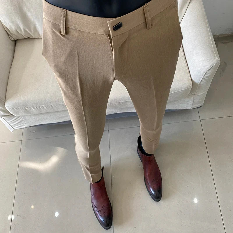 Summer Light Thin Men's Suit Pants 2026 New High Quality Men Formal Business Office Social Solid Color Slim Fit Casual Trousers