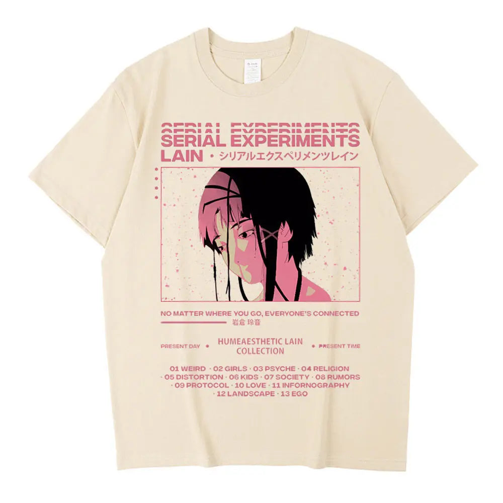 Serial Experiments Lain cotton shirt teen Digital korean clothes harajuku 2000s Y2k shirt graphic aesthetic 80s Digital Gothic