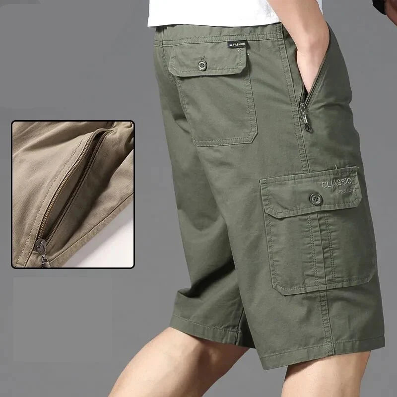 2026 New Men's Cotton Shorts Pants Male Summer Breathable Solid Color Cargo Shorts Fitness Streetwear