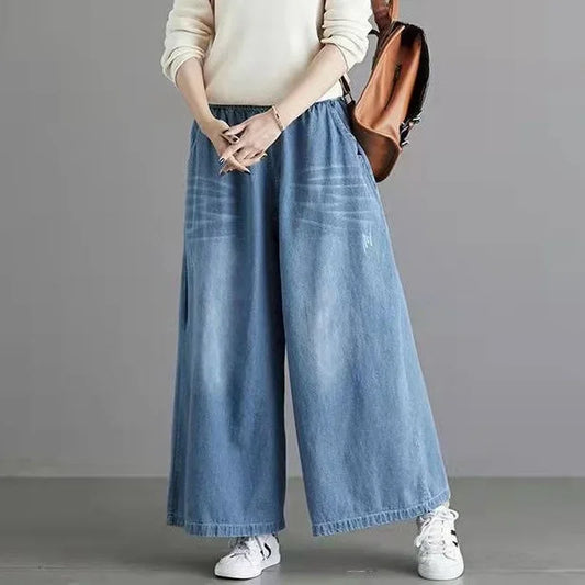 2024 baggy jeans Women y2k New Casual Streetwear Denim Pants Wide leg Street Style Vintage High Waist Pockets ripped Jean Femme