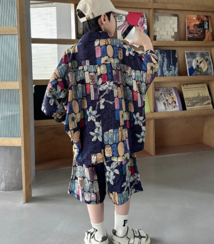 Printed Shirt Clothes for Cotton 2025 Kids T-shirts Children Boys' Set Boy Clothing Top Bottom Clothing Children's Boy's Outdoor