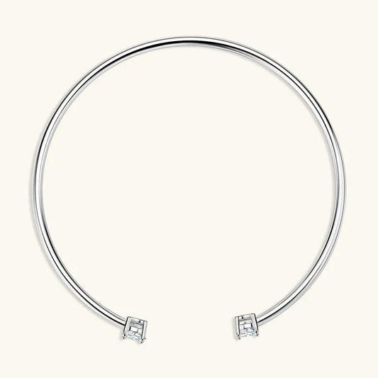 Bracelet manchette en moissanite et diamant D de 5 mm 0,5 ct pour femme, bracelet de mariage en argent véritable 925, bracelet ouvert, bijoux fins de fiançailles