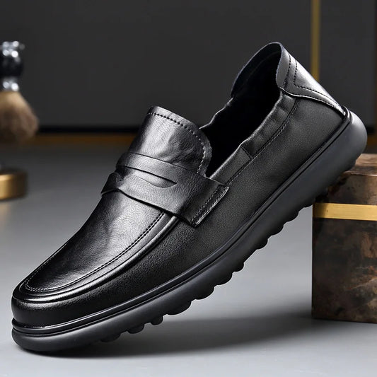 Spring Autumn New Genuine Leather Shoes for Men Black Fashion Business Casual Shoes Male High Quality Designer Loafers Man