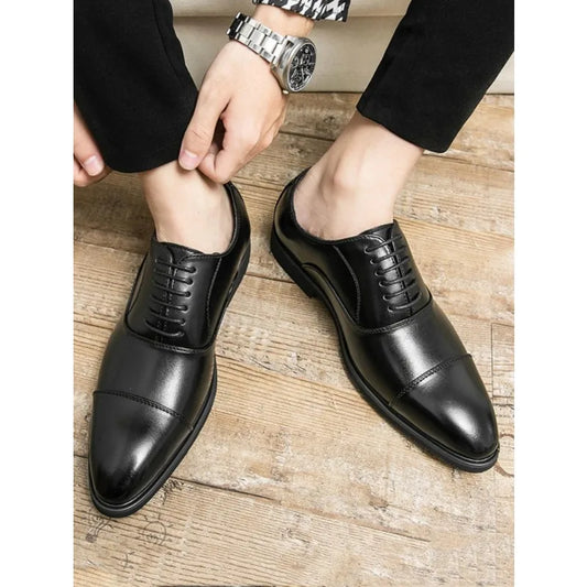 Business Derby Shoes For Men, Lace-up Front Dress Shoes