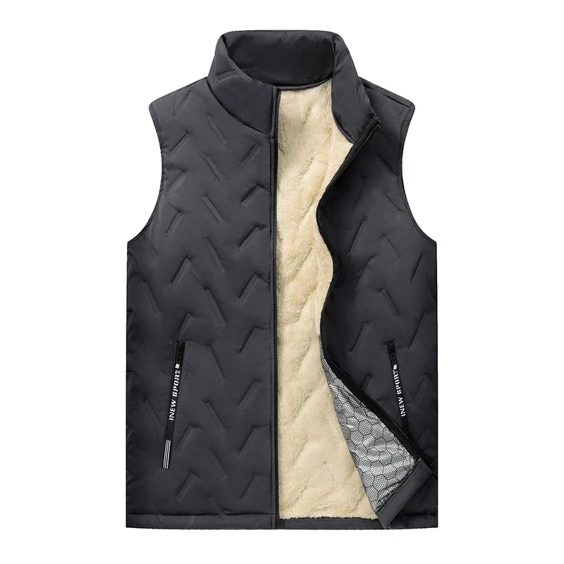 Unisex Large Size Lamb Velvet Fleece Lined Thickened Warm Vest Casual Fashion Collar Jacket M-7XL Couple Style Topwear