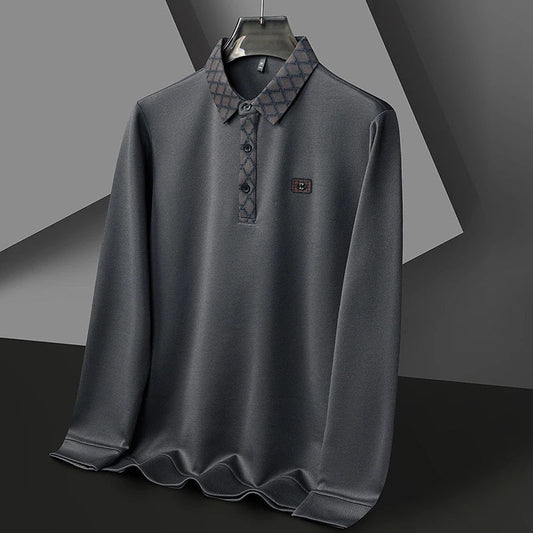 High quality brand long sleeved men's polo shirt autumn fashion personality collar and Z-letter badge design casual Paul T-shirt