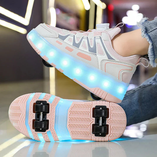 Children's And Teenage Roller Skates - Fashionable Upgraded Edition with Enhanced Stability - Detachable Dual-Use Sports Shoe