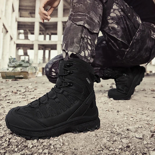 Men Tactical Boots Lace Up Brand Military Ankle Hiking Shoes Desert Work Army Boot Waterproof Size Plus Unisex Climbing Shoes