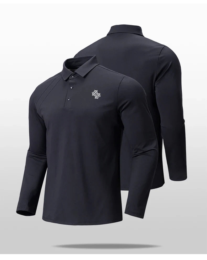 Autumn and Winter Fashion Golf Outdoor Sports Long Sleeve Stand Collar T-Shirt Running Fitness Breathable Base Shirt Tops