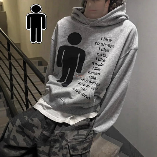 European and American style new hoodie with letter print pullover top, high street punk hip-hop trend, casual commuting Y2k