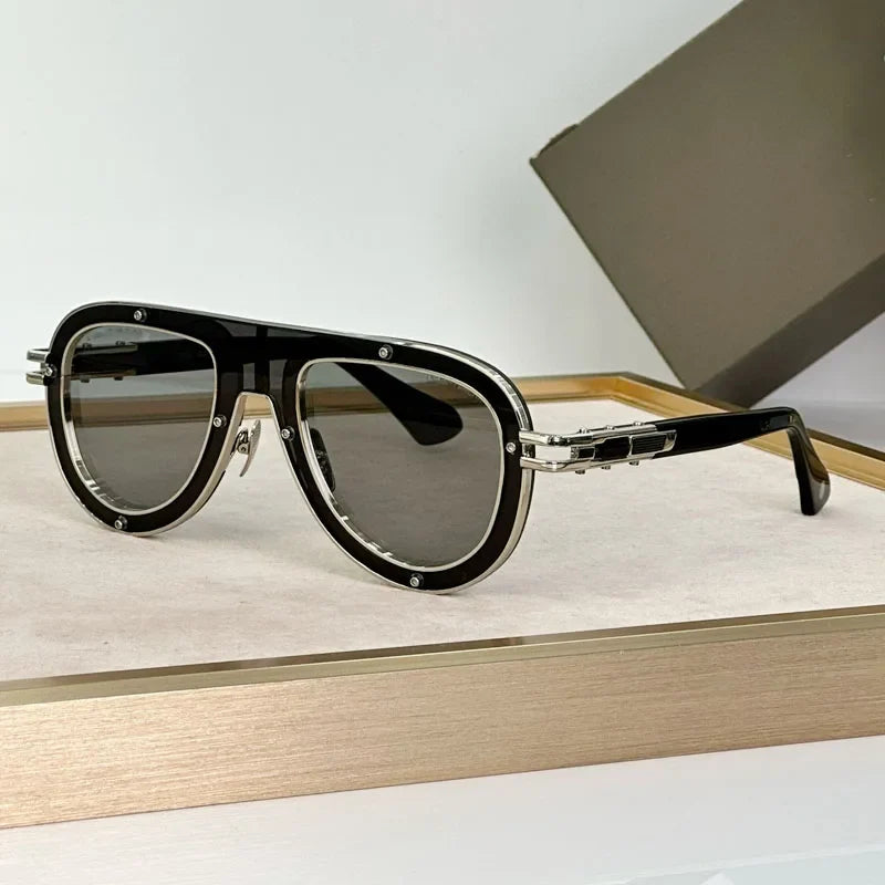 Luxury Classical Limited Edition Sunglasses Frame Oval Alloy Acetate High Quality for Men Women Uv400 for Prescription with Case