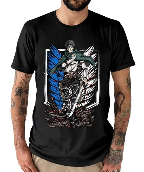 Anime Attack on Titan Capitán Levi Honor Batalla Final Printed T-shirt Men's and Women's T-shirt Men's Top Sports T-shirt 2026