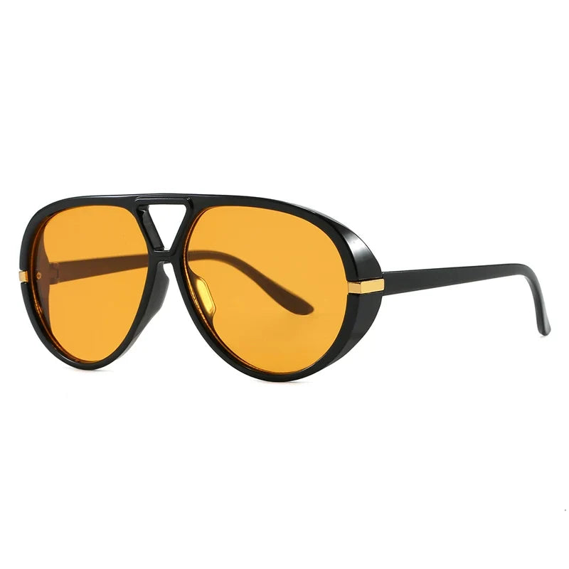 Cycling Trendy Women Square Twin Bridge Pilot Sunglasses New Luxury Designer Shades Outdoor Driving Travel Female Sun Glasses