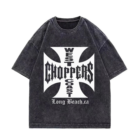 Paul Walker Shirt West Coast Choppers Vintage Washed T shirt Men Women Hip Hop streetwear Oversized short sleeve Cotton T-shirts