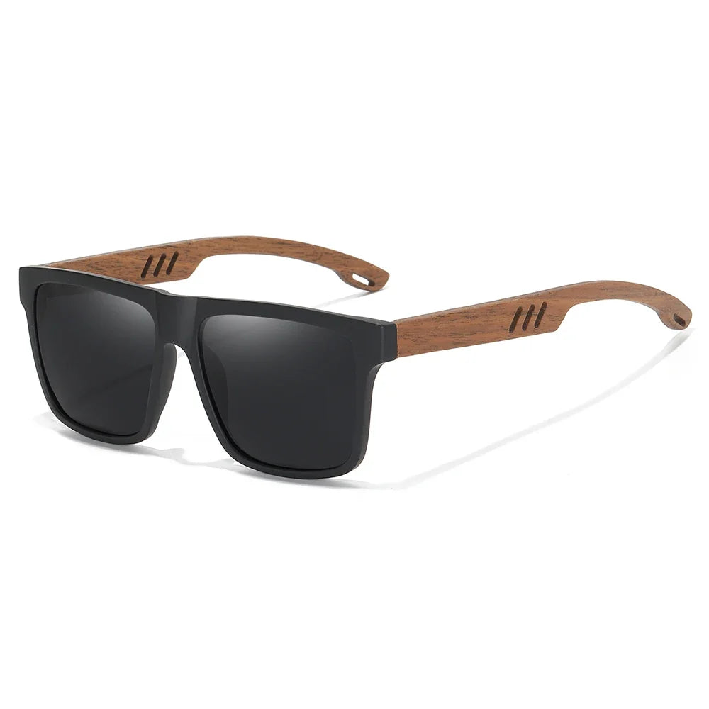 New Arrivals Black Wooden Polarized Sunglasses for Men Bamboo Sunglasses Red UV400 Lenses Fashion Driving Shades S5565