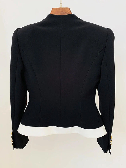 HIGH STREET New Fashion 2026 Designer Jacket Women's Color Block Single Button Blazer