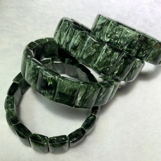 Bracelet élastique en séraphinite russe (clinochlore) perles, bijoux en pierre naturelle, bracelet pour femmes, hommes, cadeau, vente en gros !