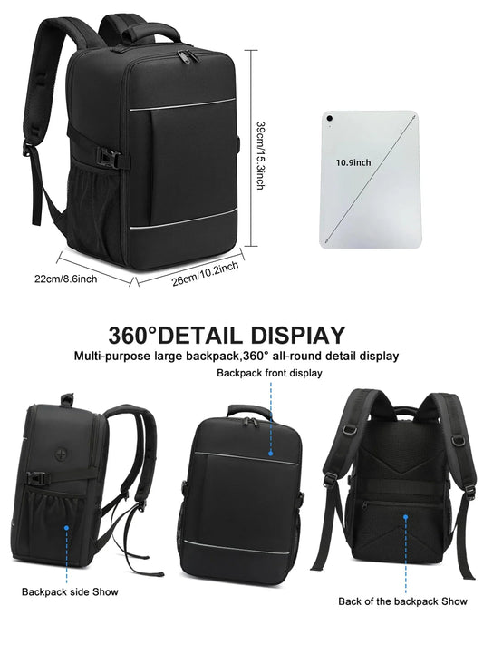 travel backpacks 40x20x25 ryanair cabin bag Unisex Carry-On Suitcase.15.6-inch Laptop Backpack For School,night reflective strip