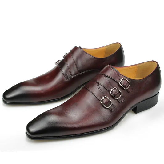 Dress Casual Leather Shoes Men's New British Leather Shoes Italian Style Designer Loaer Business Genuine Leather Pointed Toe