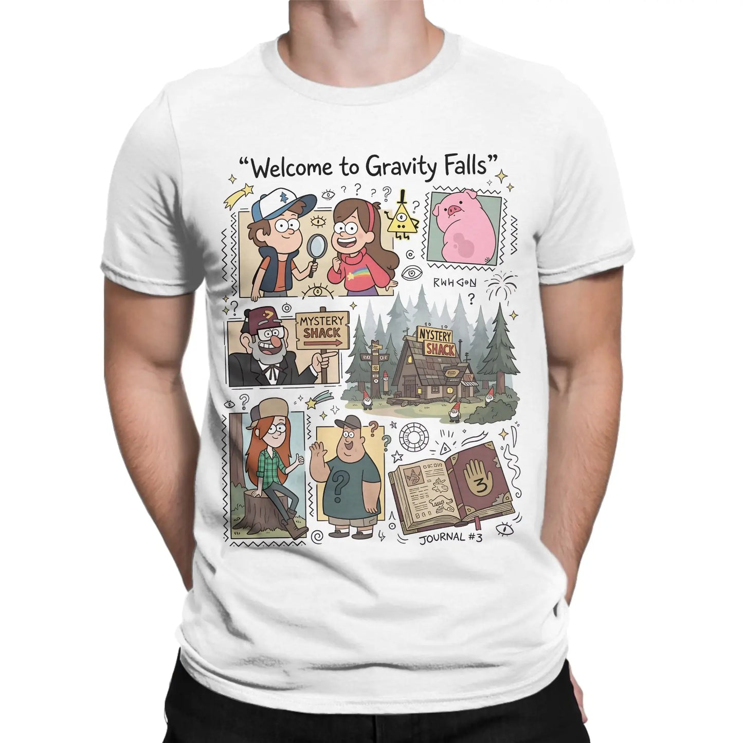 Men's Gravity Falls T Shirt 100% Cotton Clothes Amazing Short Sleeve O Neck Tee Shirt Unique T-Shirts
