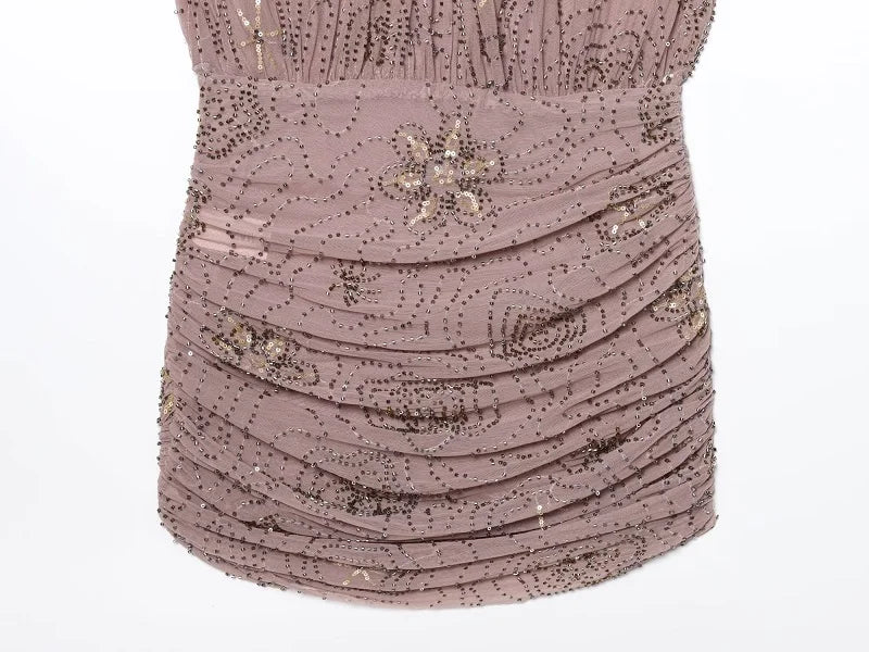 Sequin Tulle Mini Dress Women Ruched Slip Short Dresses for Woman Luxury Party Women's Dress Sexy Backless Dress Women