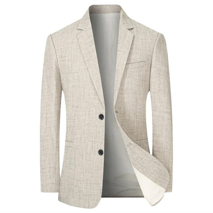Sky Blue Men's Suit Jacket Thin Blazers Spring Autumn Solid Business Formal Wear Men Clothing Wedding Coat Oversize 4XL