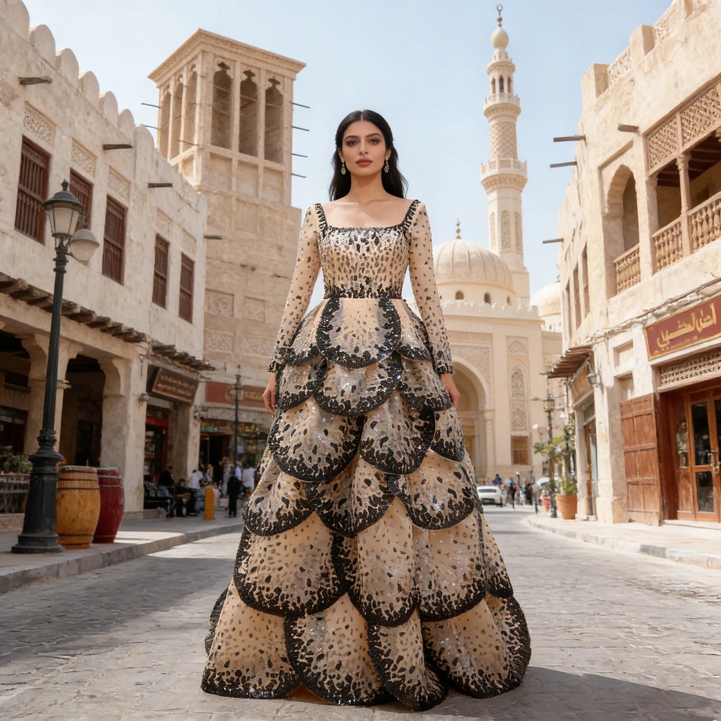 Luxury Sequined Evening Dress Tiered Petal Skirt Formal Prom Gown Customized Robe De Soiree For Women Party 2026
