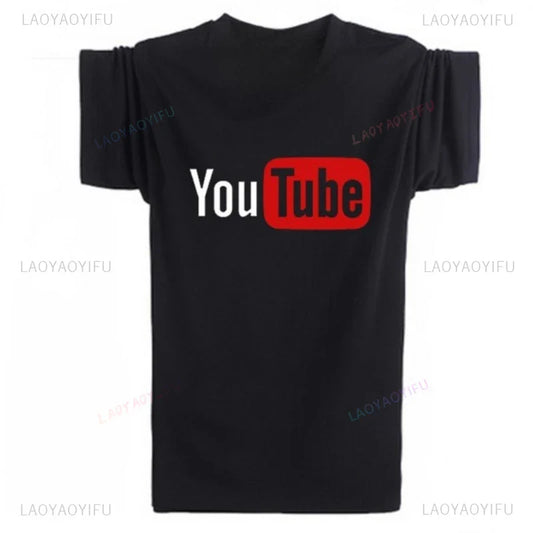 2024 YouTube Logo Print Lady T Shirts Brand Modal Tops Casual Custom Male Short-sleeved T-shirts Harajuku Vintage T Shirt
