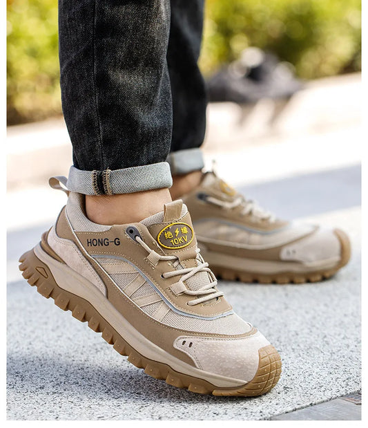 insulated safety shoes plastic toe cap work shoes men anti slip work sneakers protection labor shoes puncture proof work boots
