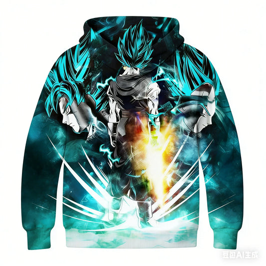 2025 Hot Sale Trend Hip-Hop Hooded Sweatshirt Kids Adults Dragon Ball Battle Suit 3D Print Hoodie Sports Sweatshirt Top Clothing
