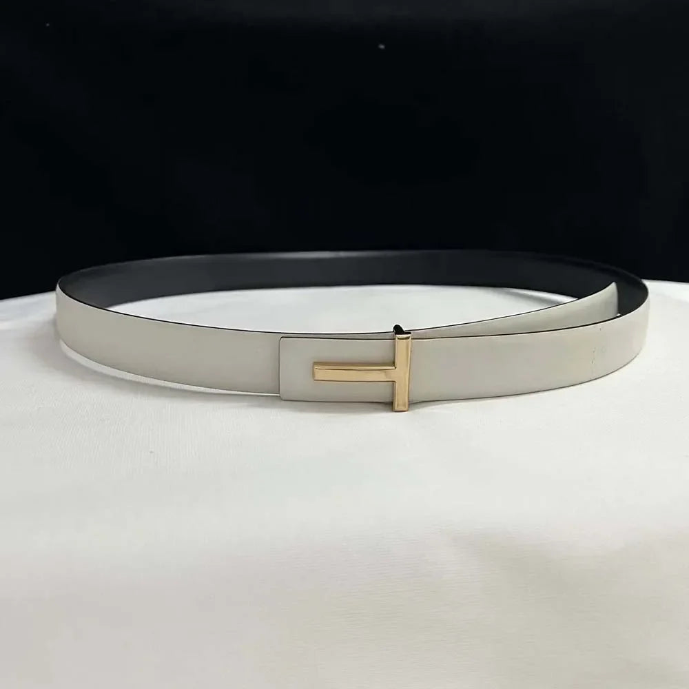 Thin 25mm Women belt Waistband Genuine Leather Cowskin Golden Buckle ladies Belt for Pants Jeans Dress Famous Brand Belt