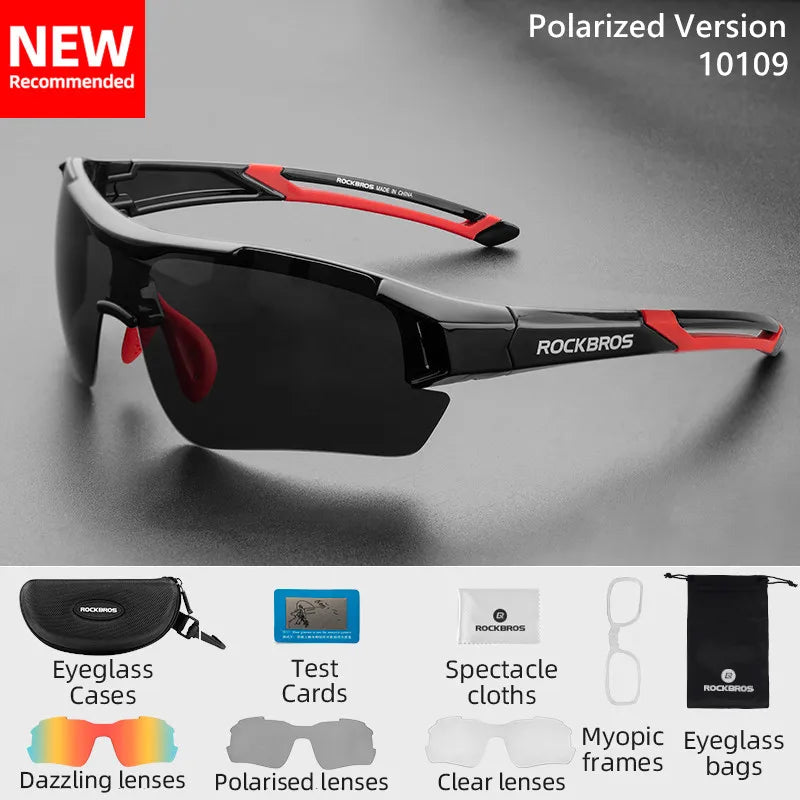 Polarized Cycling Glasses Men Sports Sunglasses Road MTB Mountain Bike Bicycle Riding Protection Goggles Eyewear 5 Lens