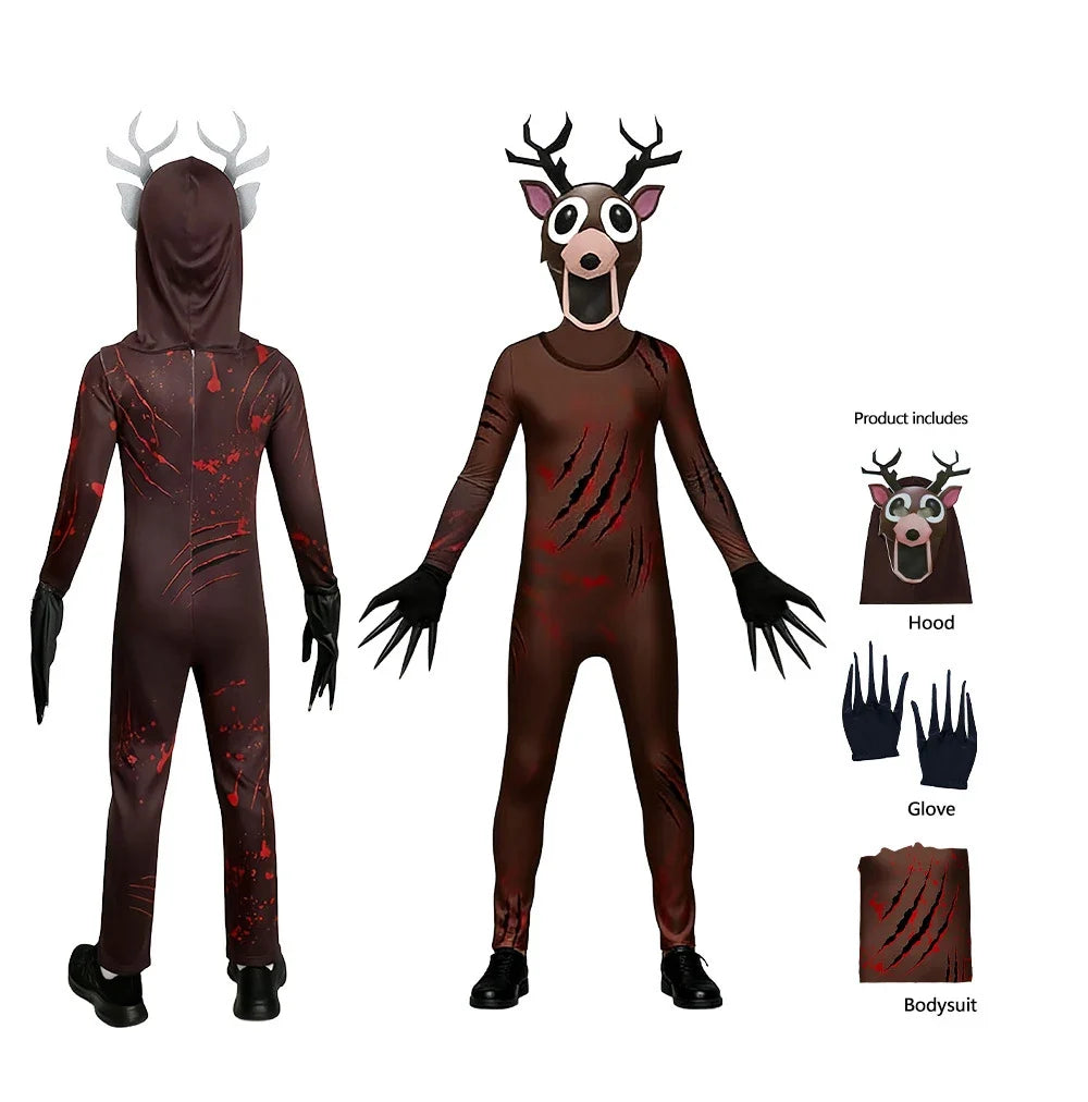 Hot 99 Nights In The Forest Deer costume Owl Cosplay Outfit Halloween Costume for Kid Nightmare Reindeer Christmas Gift