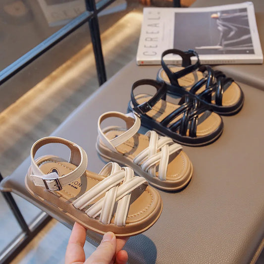2026 Elegant Summer New Style Korean Version Princess Children's Sandals Elegant Open Toe Stylish Versatile Cute Student Sandals