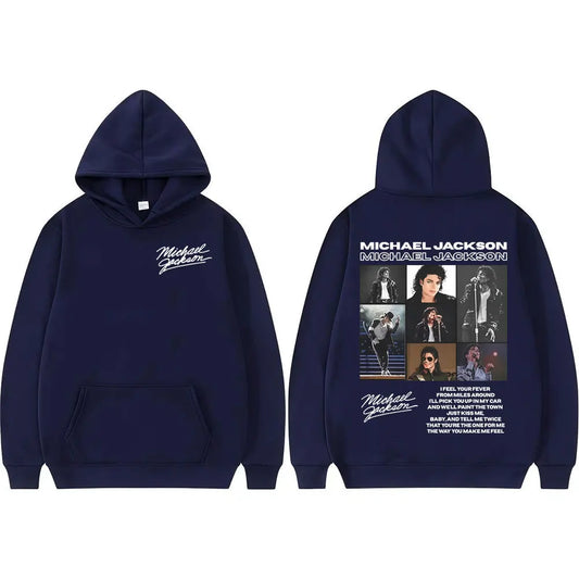 King of Pop Michael Jackson Tour Retro Hoodies Men's Clothing Harajuku Hip Hop Style Sweatshirts Casual Cozy Oversized Pullovers
