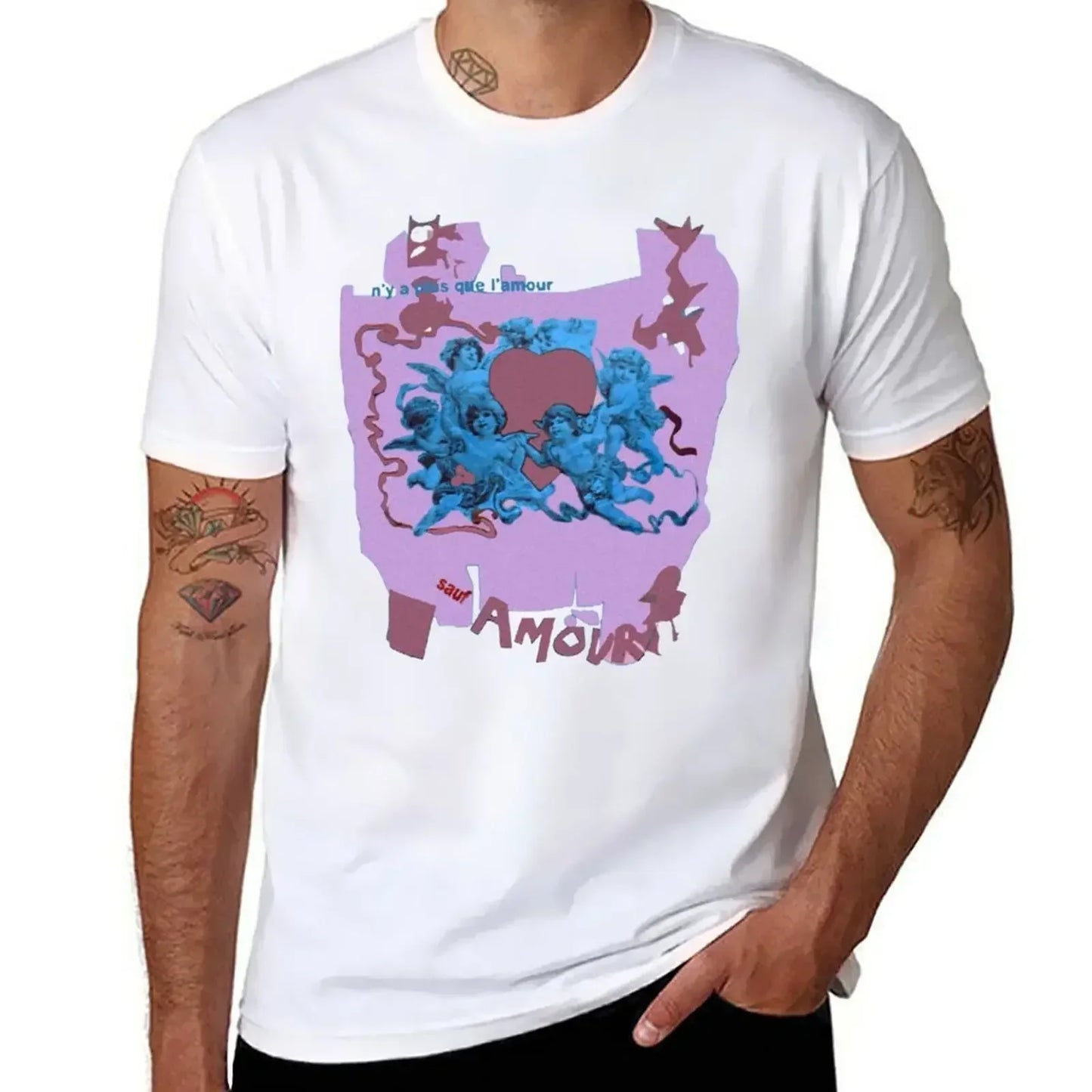 2025 new model Summer harajuku custom t shirt heavyweight Informal Beat It Amour 80s theme py blanks graphic tees mens graphic h