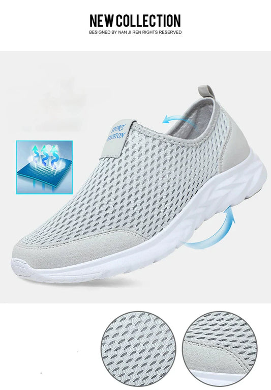 Men Shoes Sneakers Brand Man Casual Flats Shoes Loafers Slip on Male Mesh Big Size 48 Breathable Spring Autumn Summer 2024