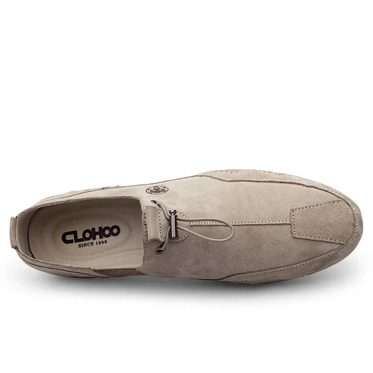Breathable Light Anti-slip Outdoor Flat Shoes for Men Casual Driving Shoes Genuine Leather Boat Shoes Soft Sole Footwear