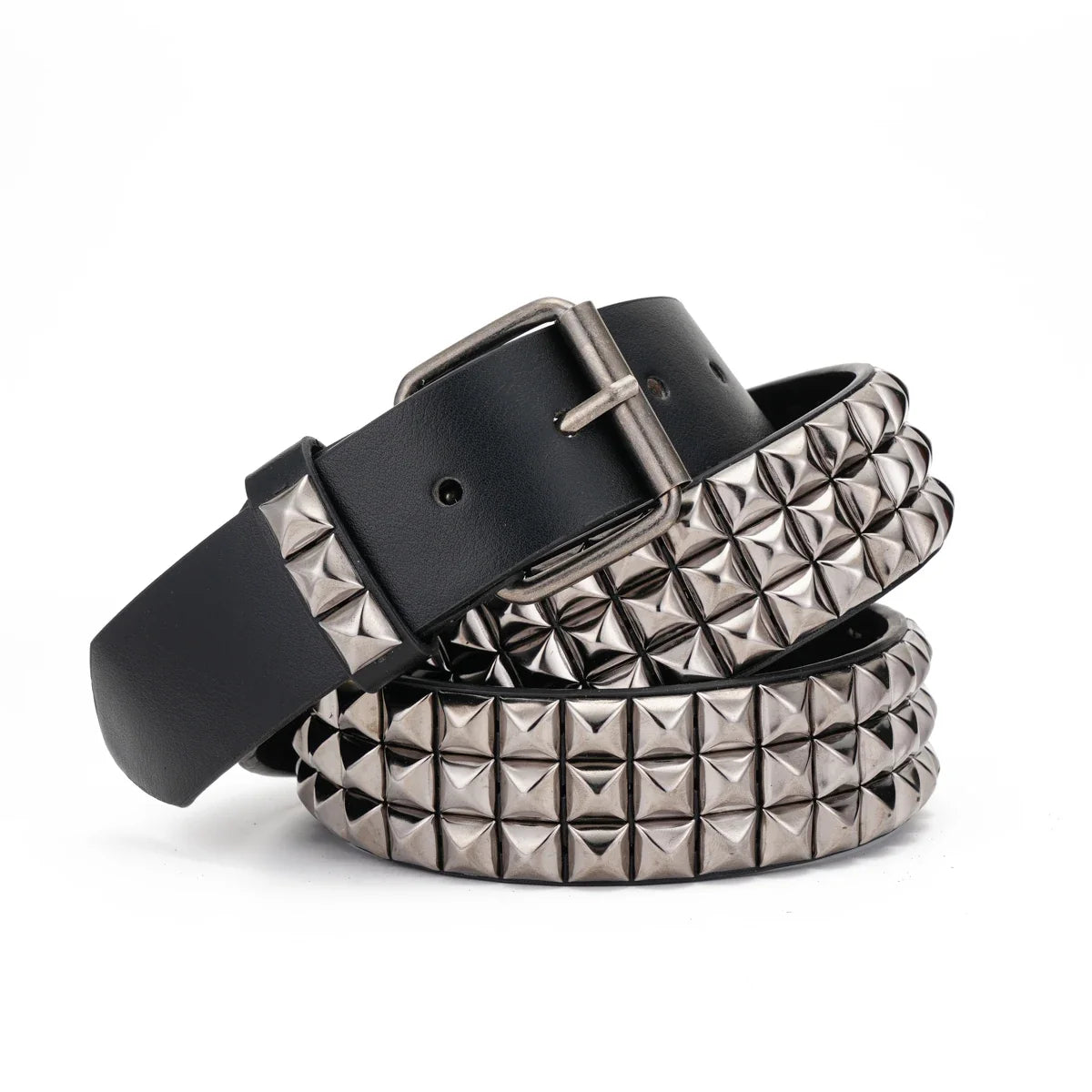 A Unique, Fashionable and Trendy Hand-Rivet Gothic-Style Pin-Buckle PU Belt Suitable for Men, Women and Teenagers