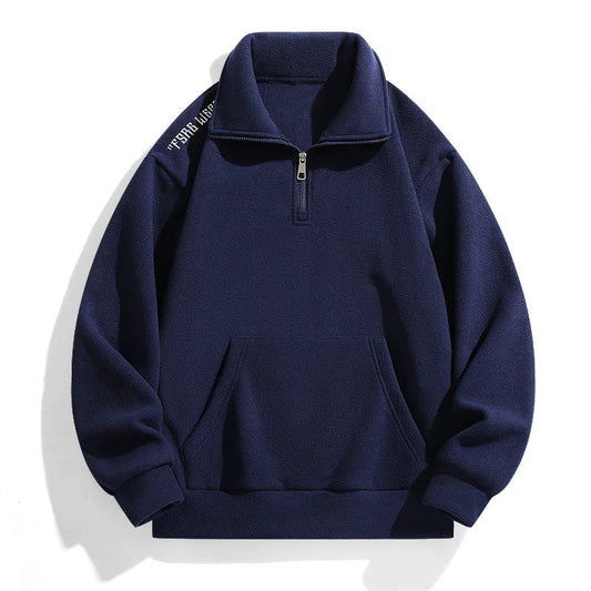 Plus Size Men Sweatshirt Half Zip Long Sleeve Pullover 6XL 7XL 100-175kg Solid Color Tops Autumn Winter Big Size Men Clothing