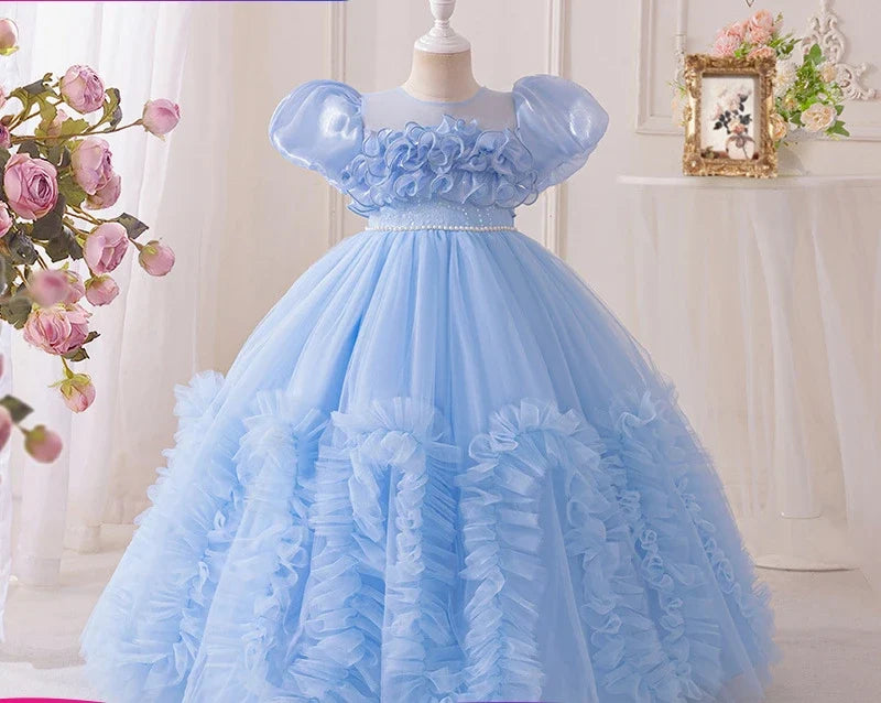 Girls' Summer New High-End Host Birthday Performance Light Luxury Piano Performance Princess Dress