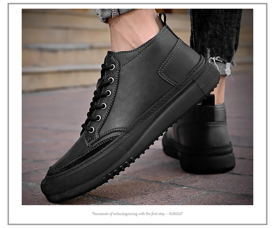Autumn Winter New Luxury Men's Leather Shoes Comfortable Oxford Fashion Walking Shoes Non-slip Rubber Sole Man Shoes